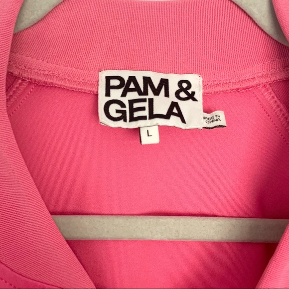Pam & Gela Pink Crop Track Jacket / Side Stripes - Picture 5 of 11